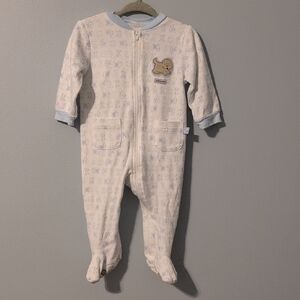 Carter's White and Blue Footed One Piece